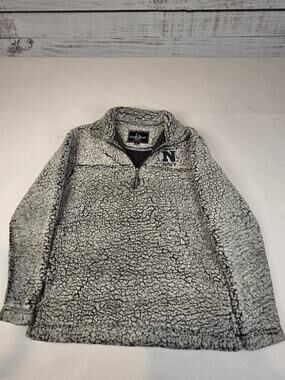 Boxercraft US Naval Academy Navy Sherpa Quarter Zip Fleece Pullover Gray XS